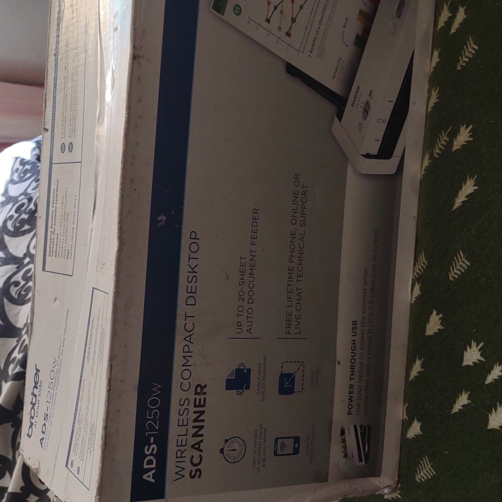 Brother Ads 1250w wireless compact desktop scanner